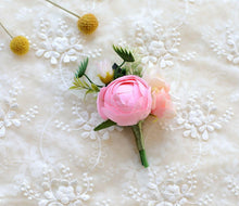 Load image into Gallery viewer, Flower Bride Boutonniere Wedding Bouquet Flowers Bridesmaids Accessories Corsage Bridal Bouquets Pearl Corsages Pink Hand Flower