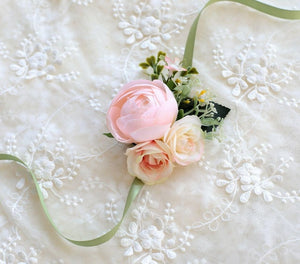 Flower Bride Boutonniere Wedding Bouquet Flowers Bridesmaids Accessories Corsage Bridal Bouquets Pearl Corsages Pink Hand Flower