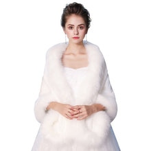 Load image into Gallery viewer, New Faux Fur Wrap Warm Large Shawl Winter Wedding Cover Up Stole Bridal Accessories Fashion Women Fur Shrug Jacket Handmade