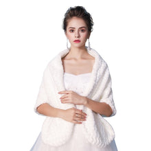 Load image into Gallery viewer, New Faux Fur Wrap Warm Large Shawl Winter Wedding Cover Up Stole Bridal Accessories Fashion Women Fur Shrug Jacket Handmade