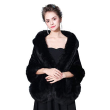 Load image into Gallery viewer, New Faux Fur Wrap Warm Large Shawl Winter Wedding Cover Up Stole Bridal Accessories Fashion Women Fur Shrug Jacket Handmade