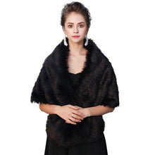 Load image into Gallery viewer, New Faux Fur Wrap Warm Large Shawl Winter Wedding Cover Up Stole Bridal Accessories Fashion Women Fur Shrug Jacket Handmade