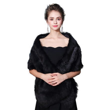 Load image into Gallery viewer, New Faux Fur Wrap Warm Large Shawl Winter Wedding Cover Up Stole Bridal Accessories Fashion Women Fur Shrug Jacket Handmade