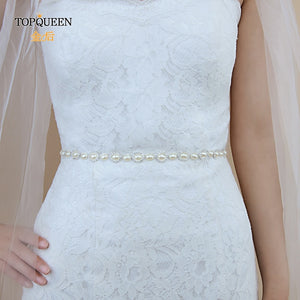 TOPQUEEN S300 Wedding Belts Rhinestones Wedding sashes for Girl Pearl Bridal Belts Bridal Sashes Fast Delivery