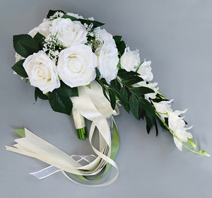 Realistic Wedding Bride Bouquet Hand Tied Flower Decoration Holiday Party Supplies European chaise longue roses wedding flowers