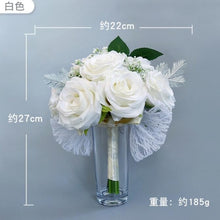 Load image into Gallery viewer, Realistic Wedding Bride Bouquet Hand Tied Flower Decoration Holiday Party Supplies European chaise longue roses wedding flowers