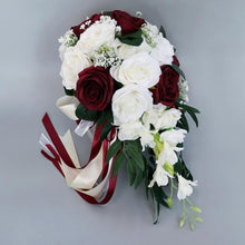 Load image into Gallery viewer, Realistic Wedding Bride Bouquet Hand Tied Flower Decoration Holiday Party Supplies European chaise longue roses wedding flowers