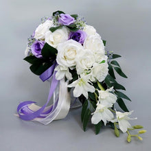 Load image into Gallery viewer, Realistic Wedding Bride Bouquet Hand Tied Flower Decoration Holiday Party Supplies European chaise longue roses wedding flowers