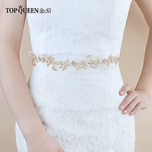 Load image into Gallery viewer, TOPQUEEN SH89 Bridal Belts with Pearls and Rhinestone Wedding Sash Belt for The Bride Wedding Accessories Belts on The Dress