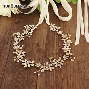 TOPQUEEN SH89 Bridal Belts with Pearls and Rhinestone Wedding Sash Belt for The Bride Wedding Accessories Belts on The Dress