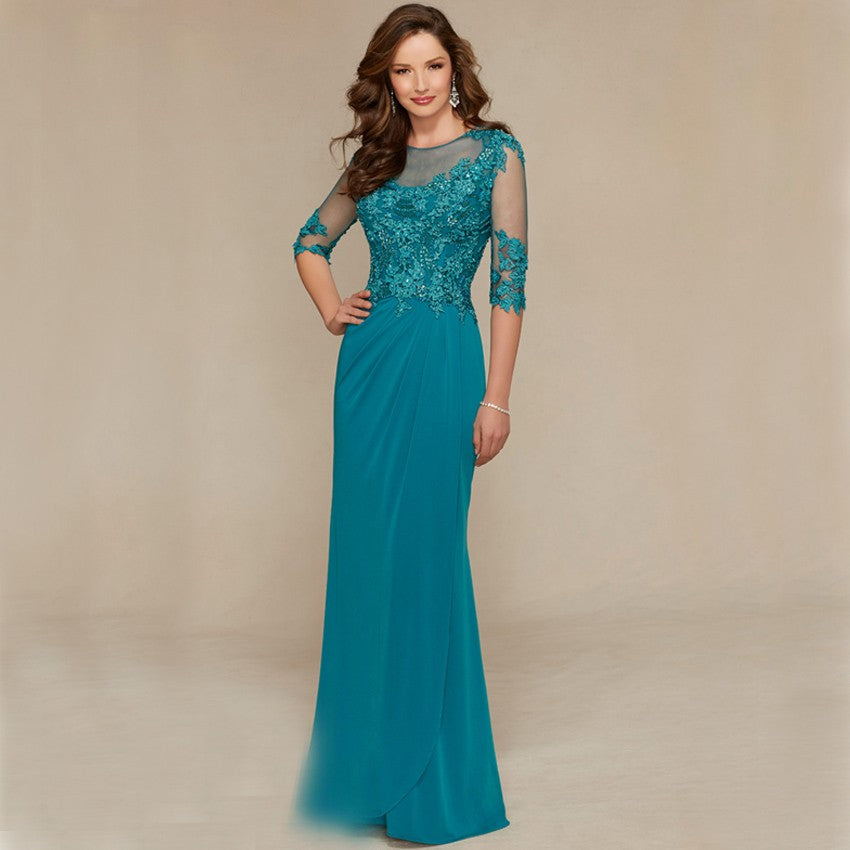 Mother Of The Bride Dress 2019 Lace Beaded For Weddings Half Sleeves G –  Cairo October