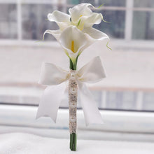 Load image into Gallery viewer, AYiCuthia  Real Touch Yellow Calla Lily Wand For Bridesmaid Flower Girl Keepsake Mini Flower Wand Wedding Bouquet Bridal S28