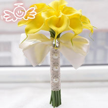 Load image into Gallery viewer, AYiCuthia  Real Touch Yellow Calla Lily Wand For Bridesmaid Flower Girl Keepsake Mini Flower Wand Wedding Bouquet Bridal S28