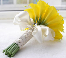 Load image into Gallery viewer, AYiCuthia  Real Touch Yellow Calla Lily Wand For Bridesmaid Flower Girl Keepsake Mini Flower Wand Wedding Bouquet Bridal S28